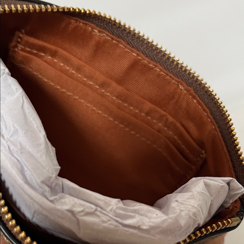 Coach Signature Brown and Black Wristlet - Picture 8 of 10